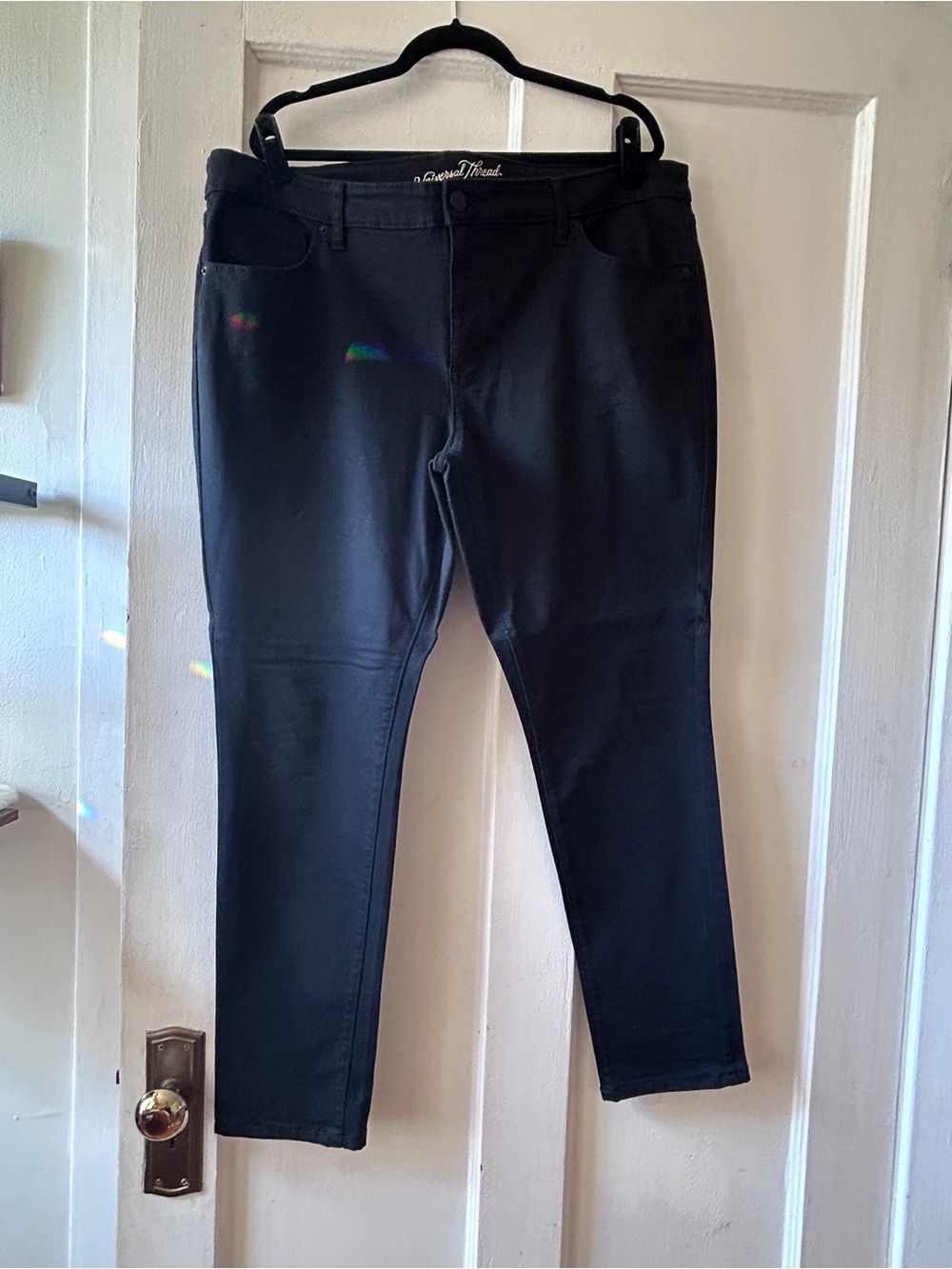 Black Women’s Stretch Slim-Cut Pants by Universal Thread
